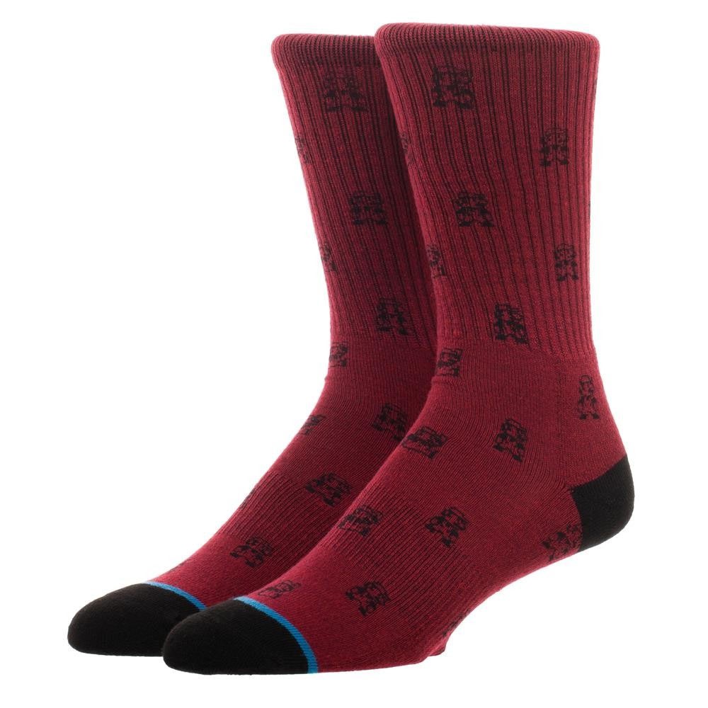Super Mario Bros. Water Print Men's Red Crew Socks, Red