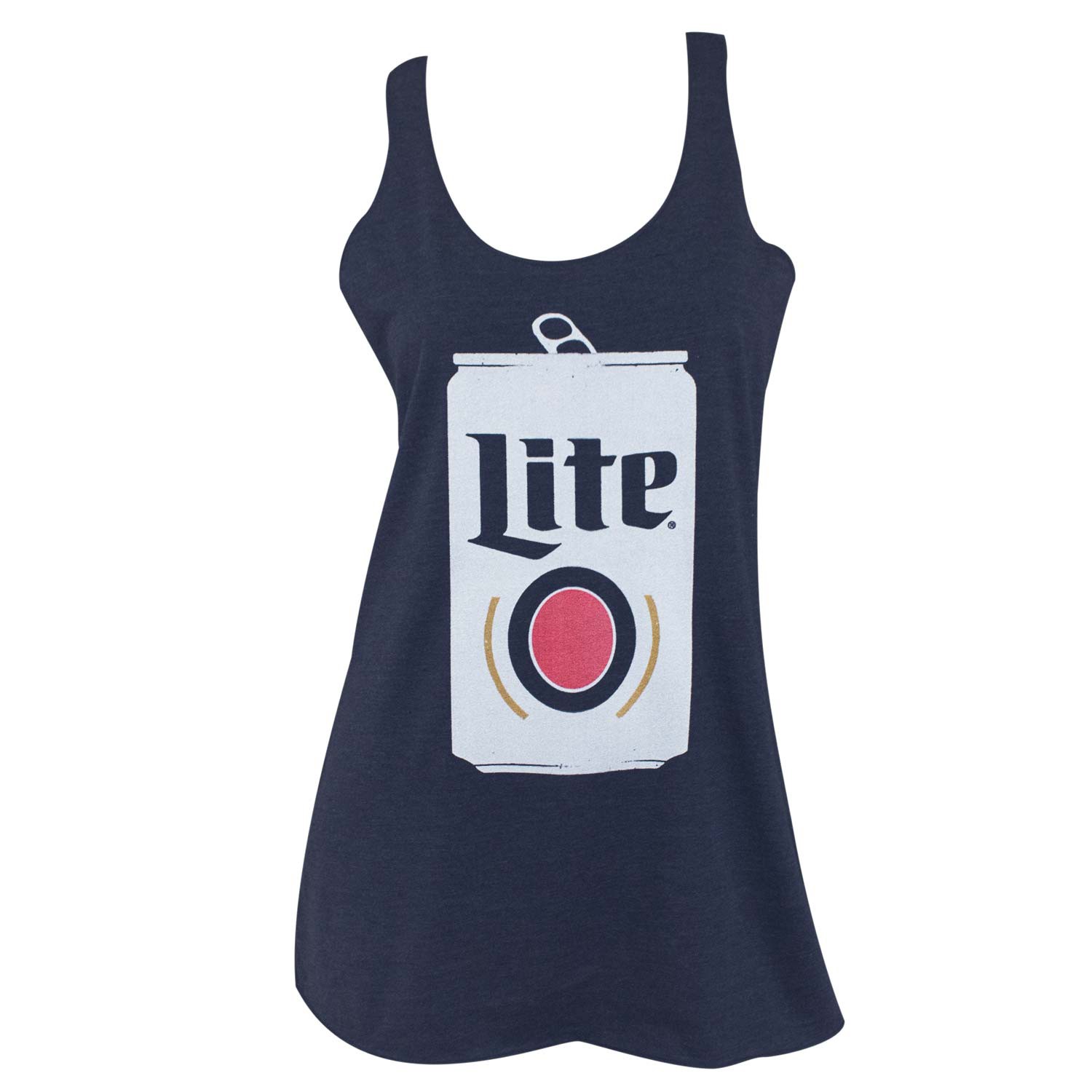 Miller Lite Can Triblend Women's Blue Racer Back Tank Top