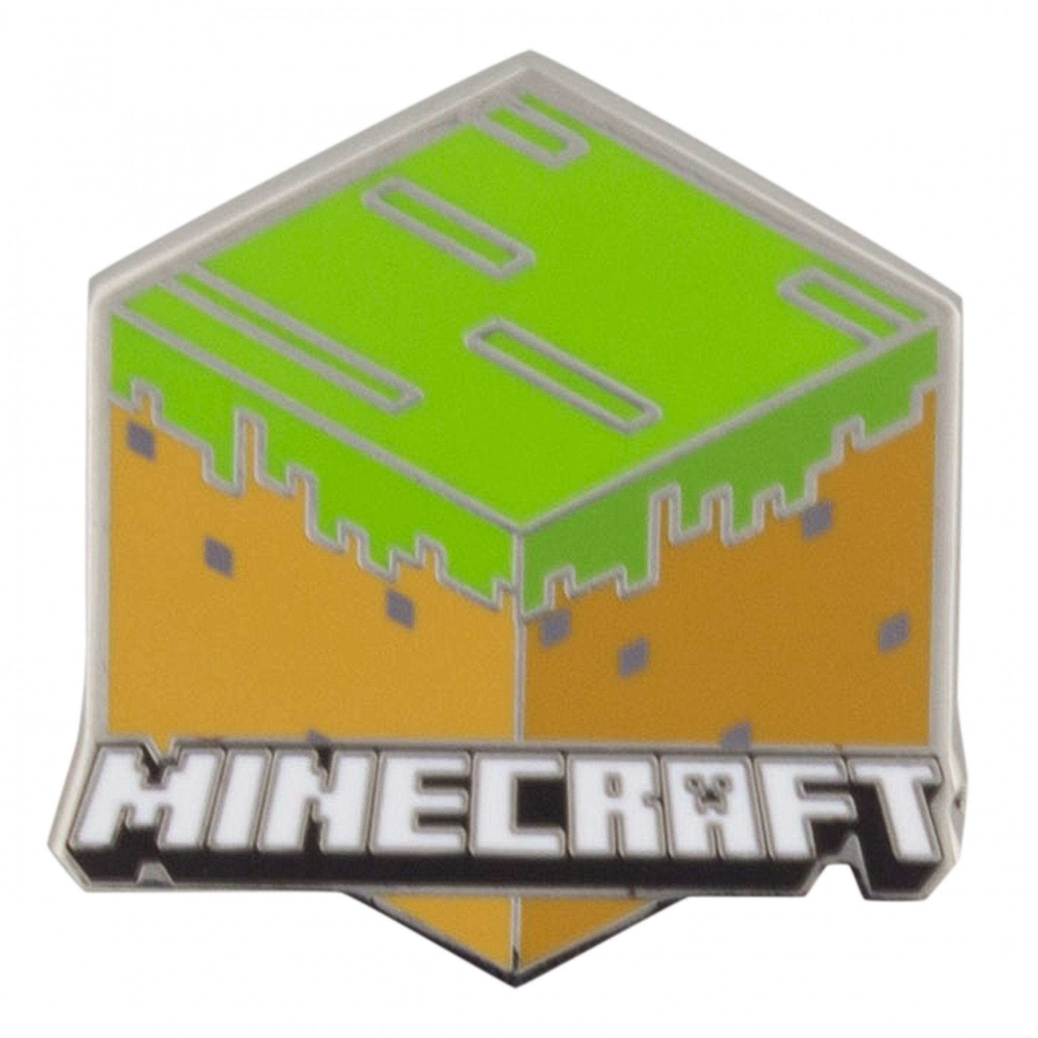 Minecraft Grass Block Logo Enamel Pin, Multi-Color
