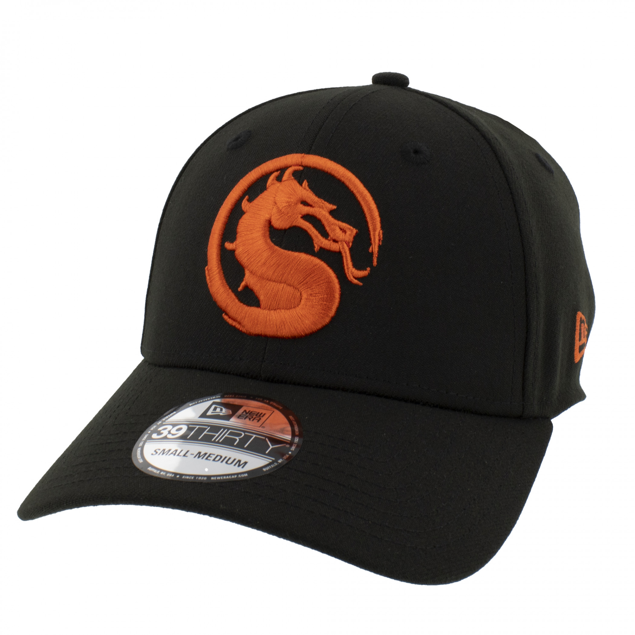 Mortal Kombat Logo New Era 39Thirty Fitted Hat, Black