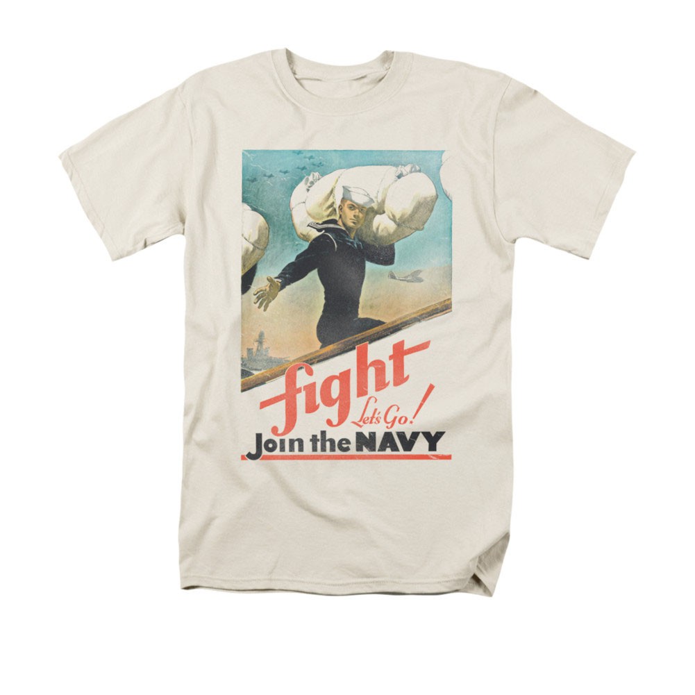 US Navy Fight Let's Go Cream T-Shirt