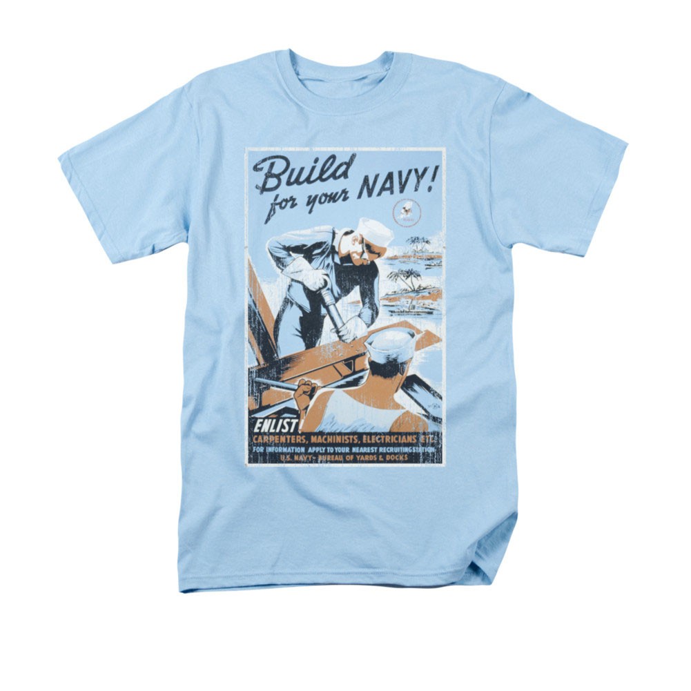 US Navy Build Blue T-Shirt