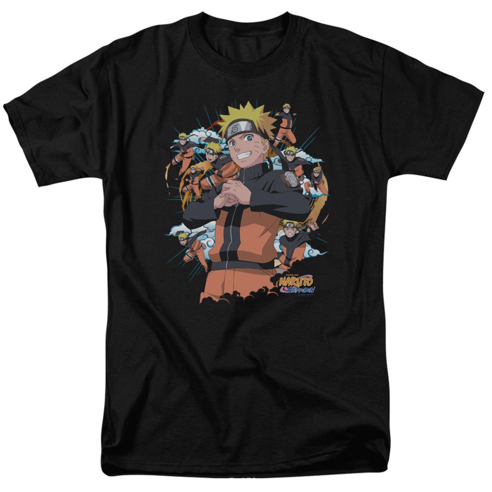 Naruto Shadow Clone Men's Black T-Shirt, Black