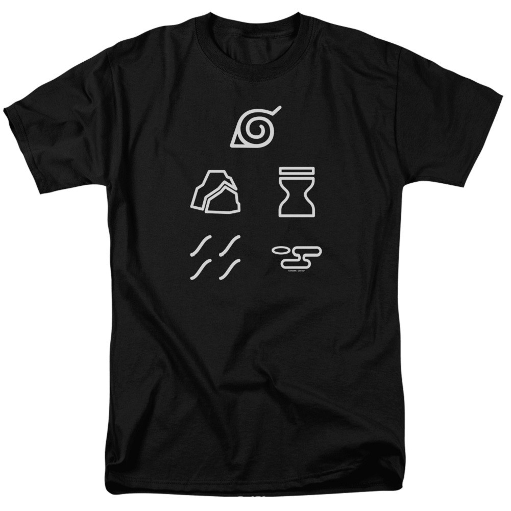 Naruto Village Symbols Tshirt, Black