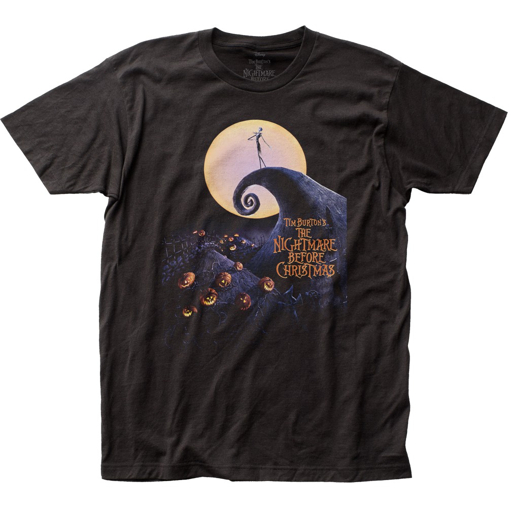Nightmare Before Christmas Cover Black Tee Shirt