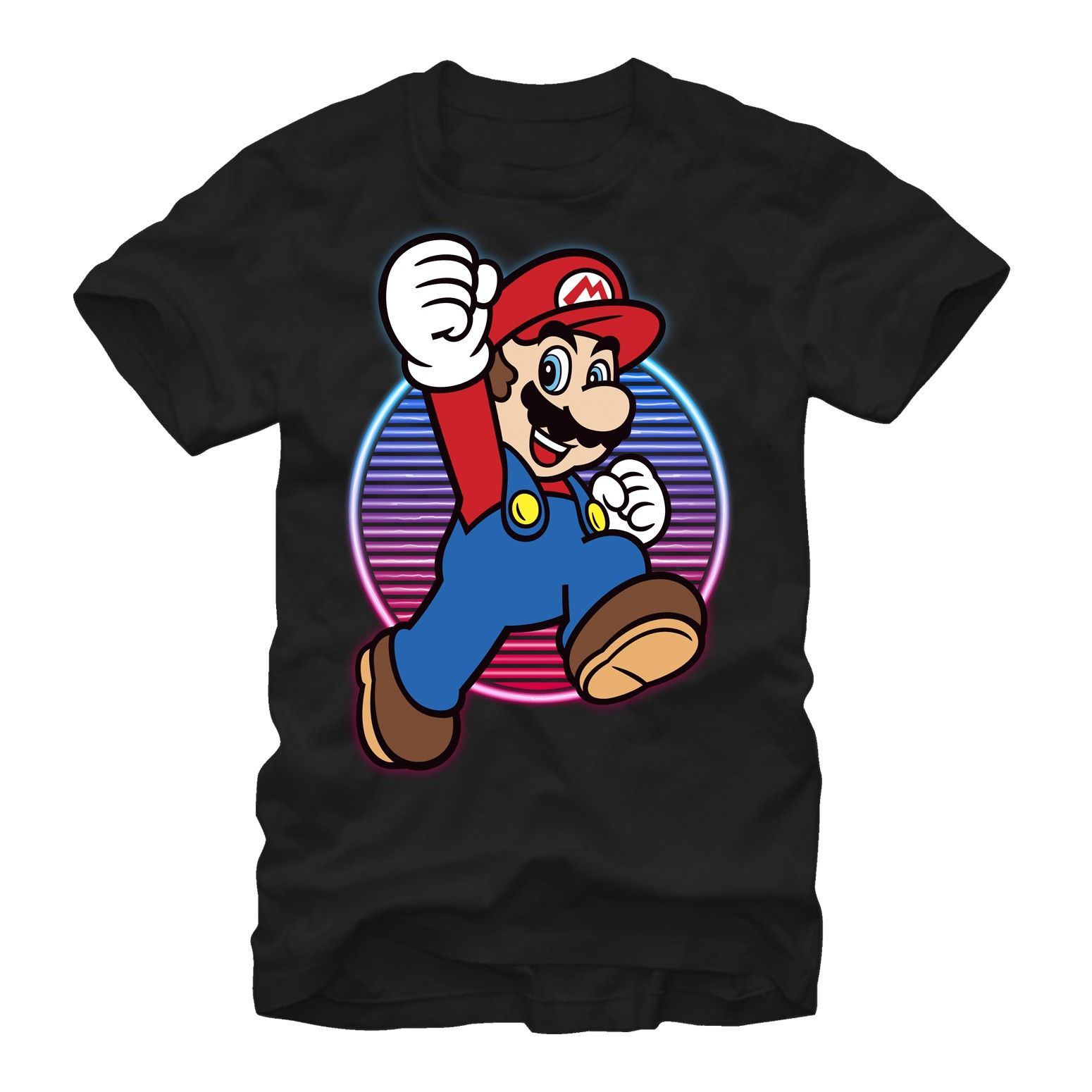 Nintendo Mario Neon Hero Black T-Shirt, Black