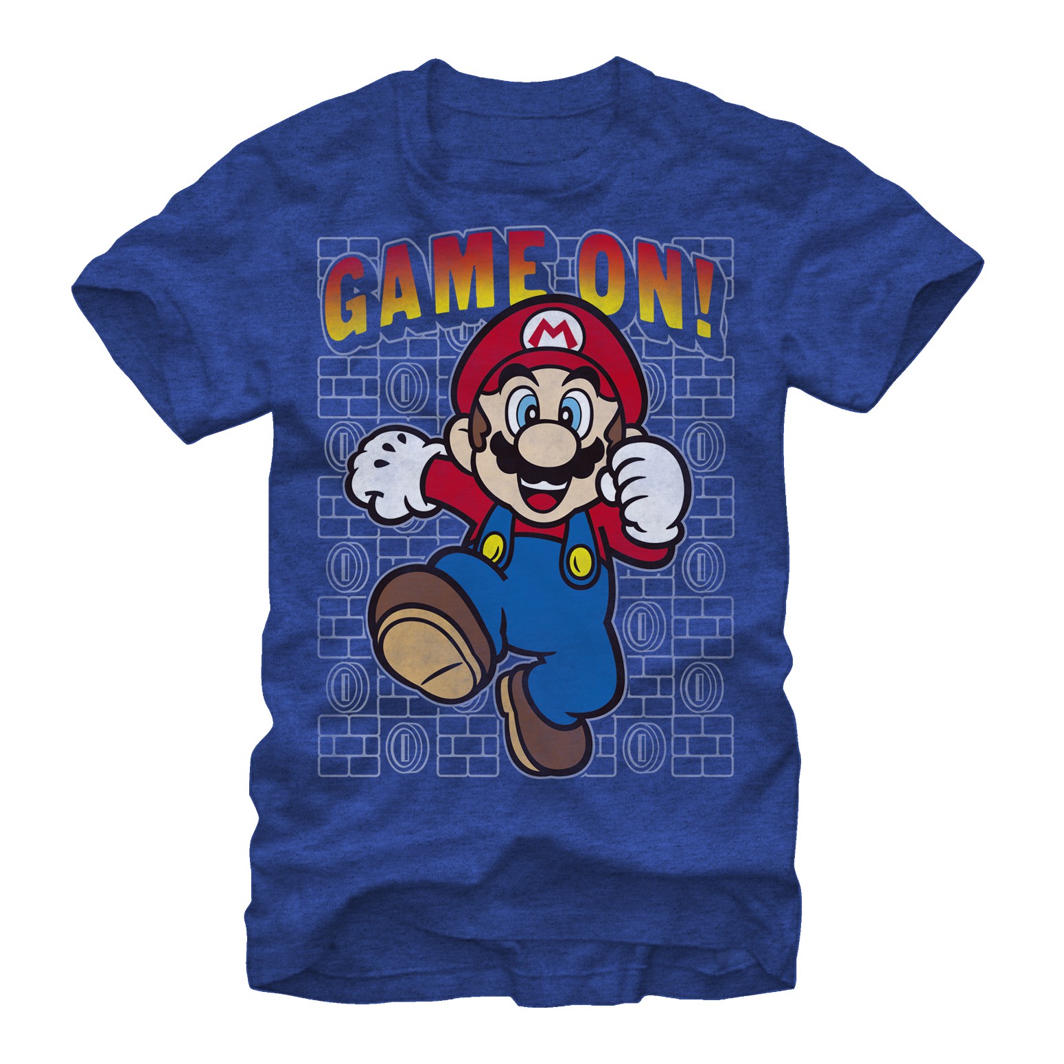 Nintendo Mario Game On Blue T-Shirt, Blue