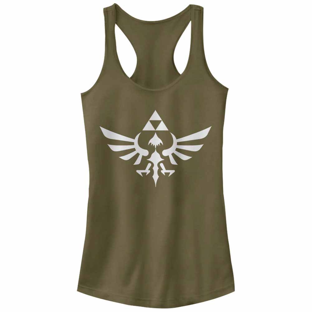 Nintendo Legend of Zelda Triumphant Triforce Green Juniors Tank Top, Green