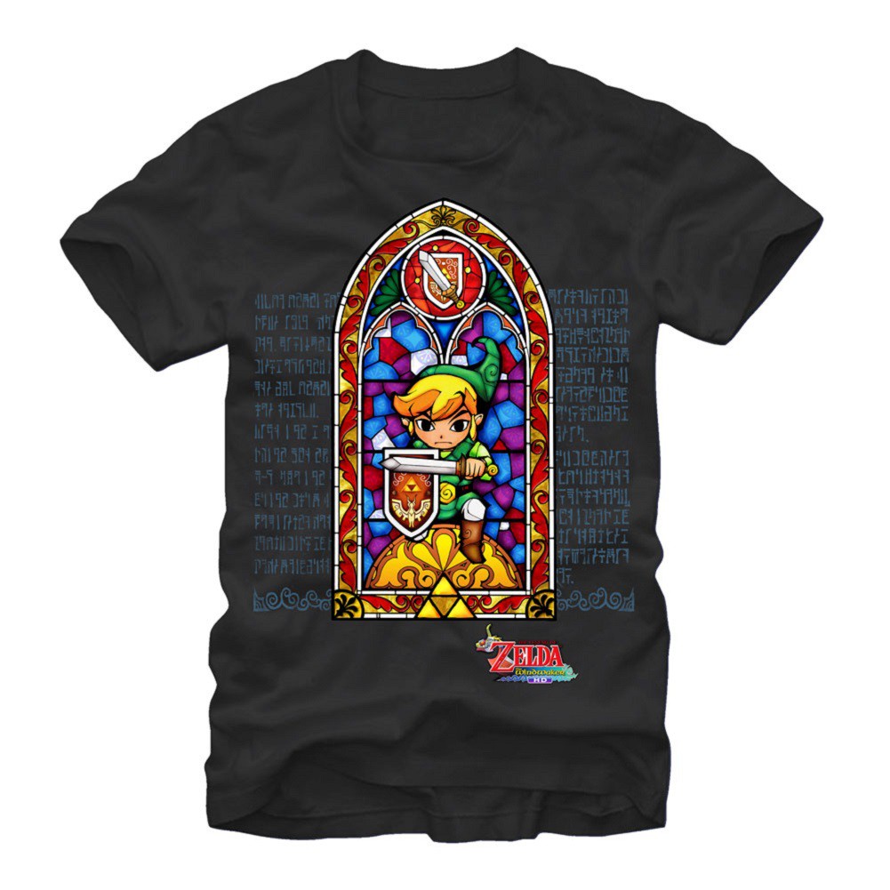 Legend of Zelda Stained Glass Black Tshirt, Black
