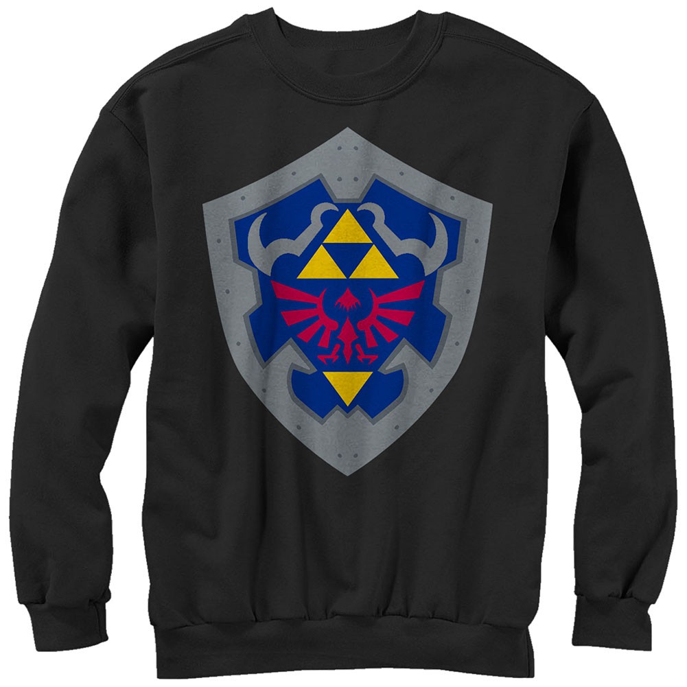 Nintendo Legend of Zelda Simple Shield Black Sweatshirt, Black