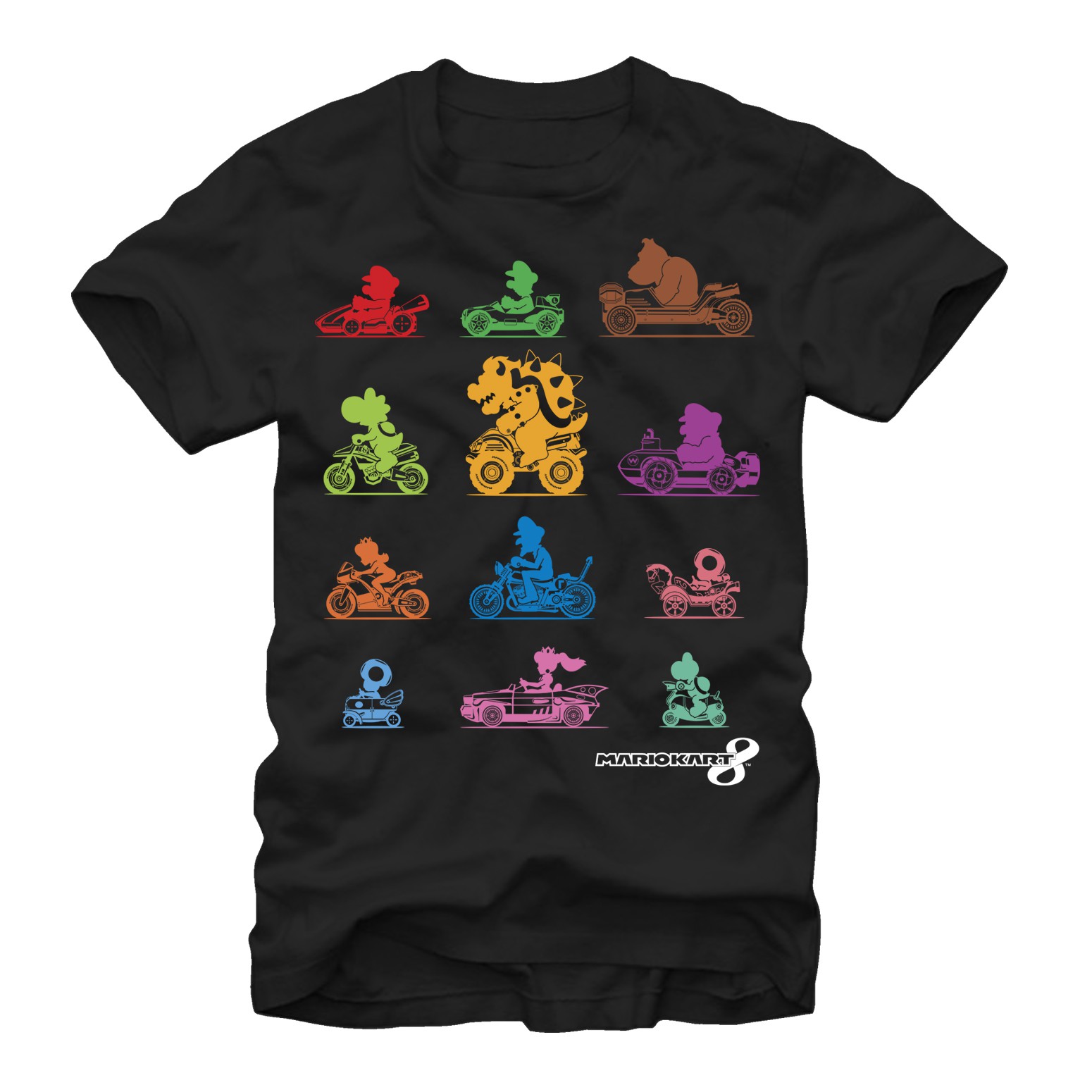 Nintendo Mario Kart The Racer Black T-Shirt, Black