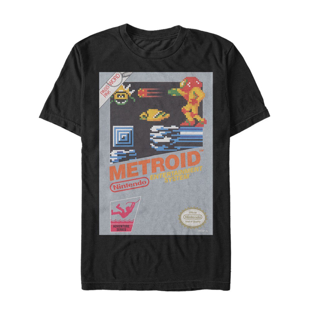 Metroid NES Cover Men's Black T-Shirt, Black