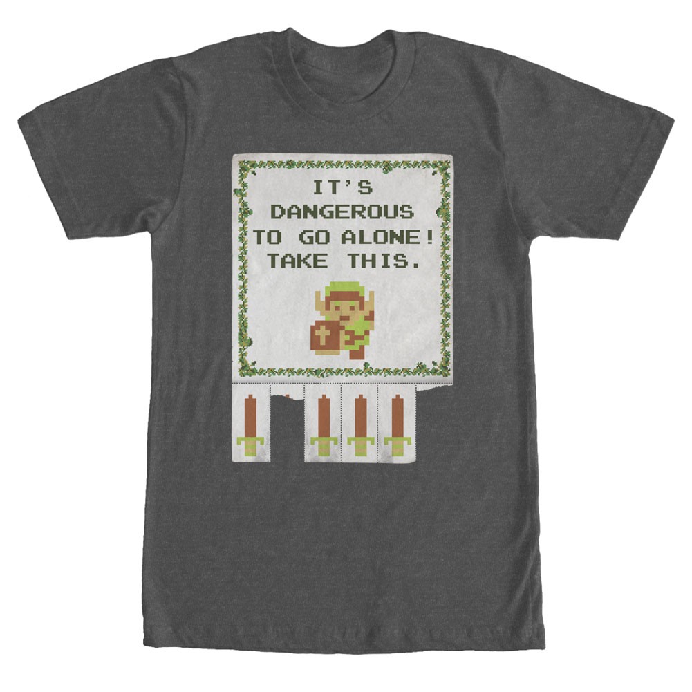 Nintendo Legend Of Zelda Dangerous Gray T-Shirt, Grey
