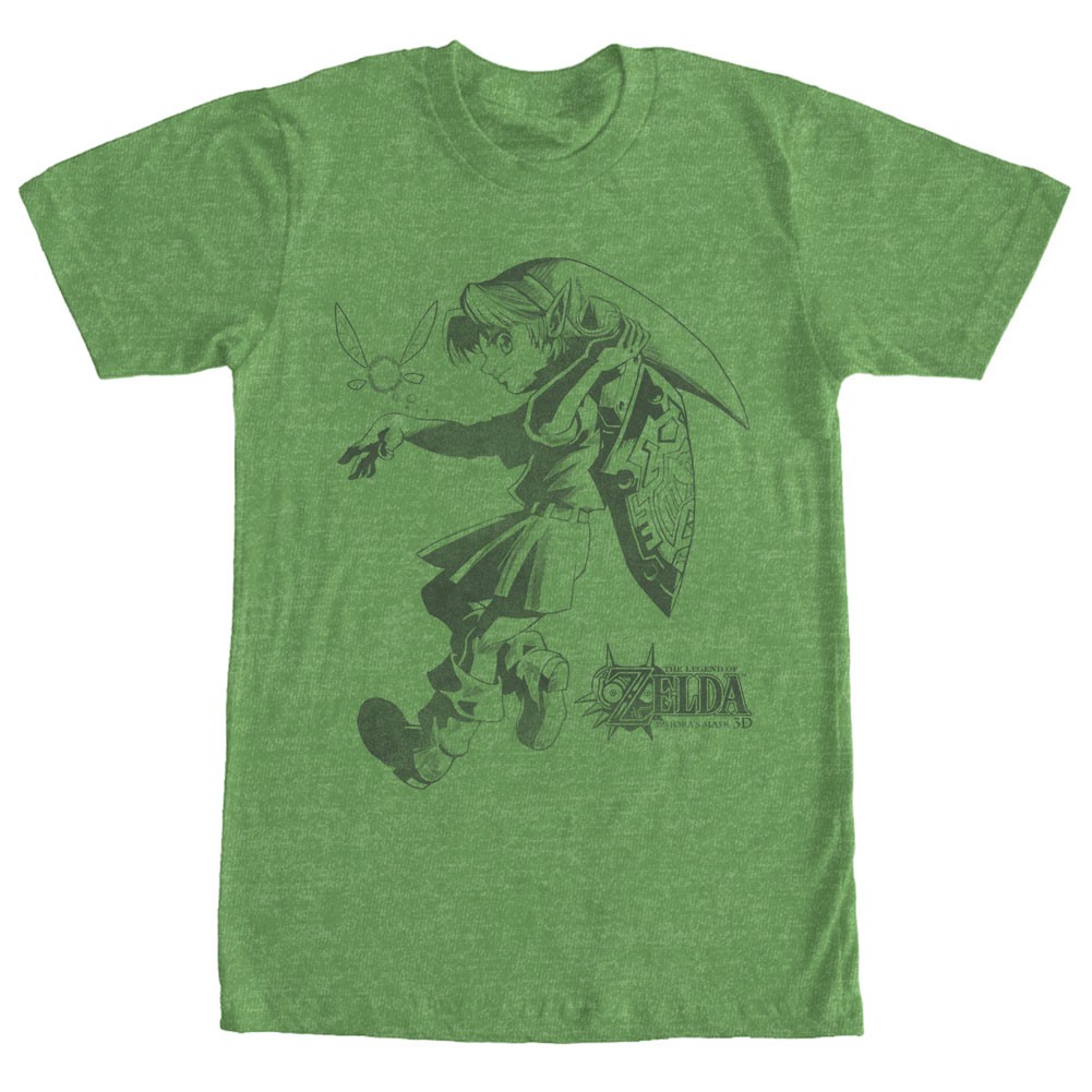 Nintendo Legend Of Zelda Link Outline Green T-Shirt, Green