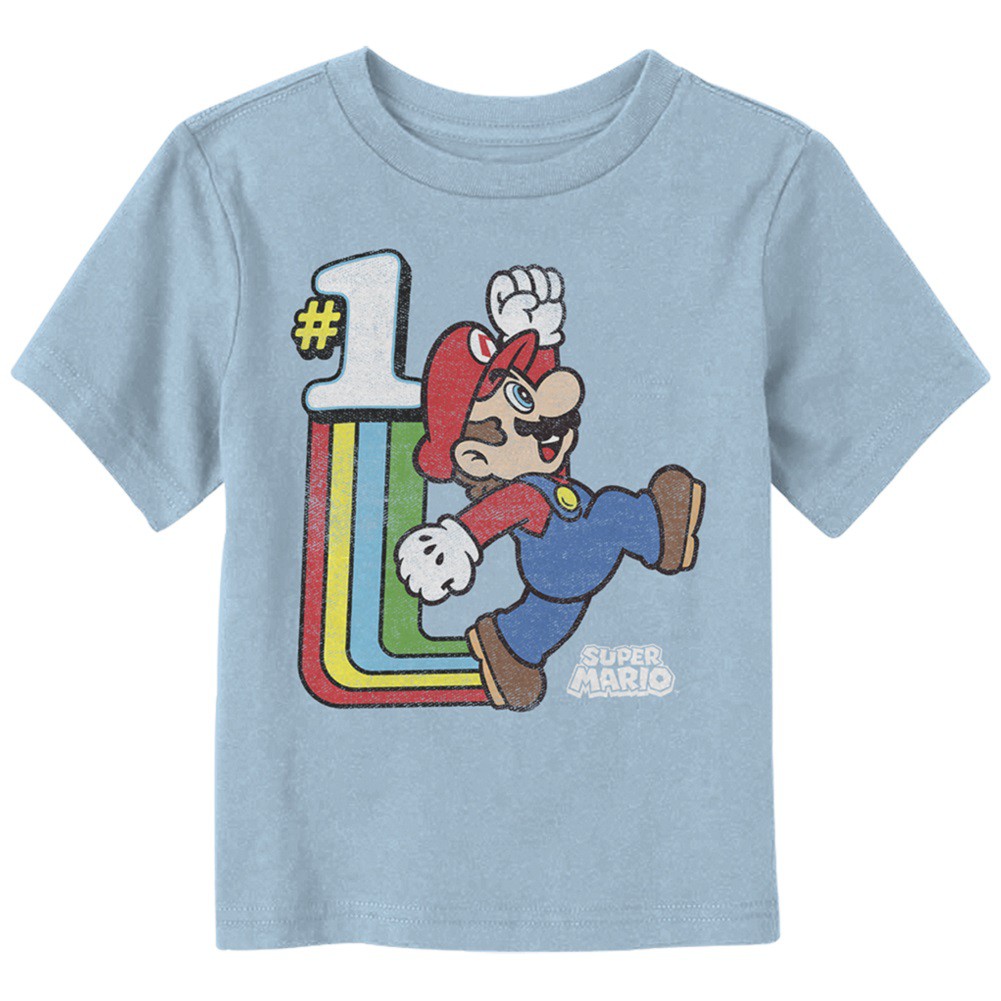 Mario Old School Cool Toddlers Tshirt, Blue
