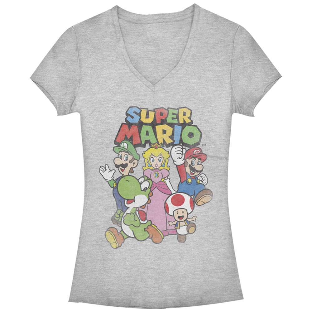 Mario Cast Women's Tshirt, Grey