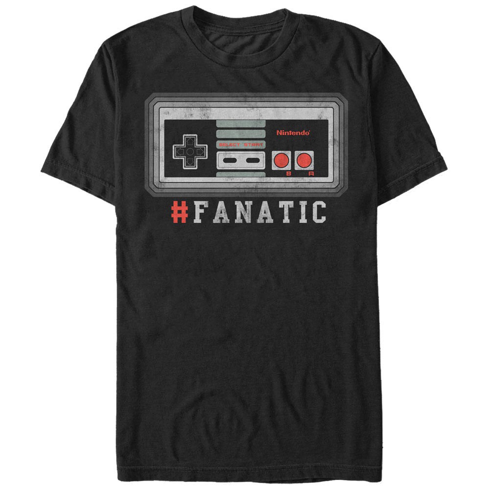 Nintendo NES Addict Black T-Shirt, Black