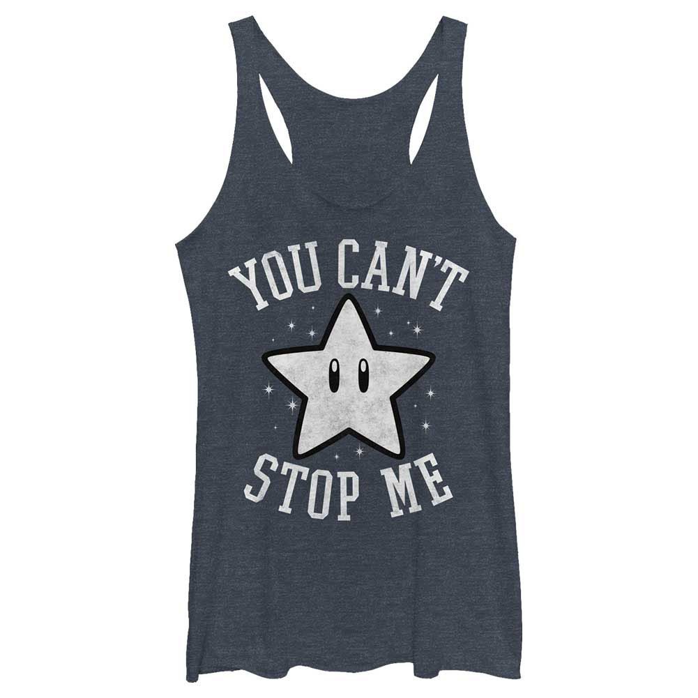 Nintendo Cant Stop Blue Juniors Tank Top, Blue