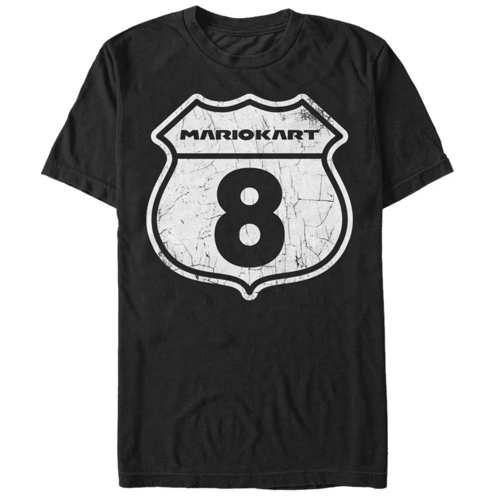 Mario Kart Emblem Men's Black T-Shirt, Black
