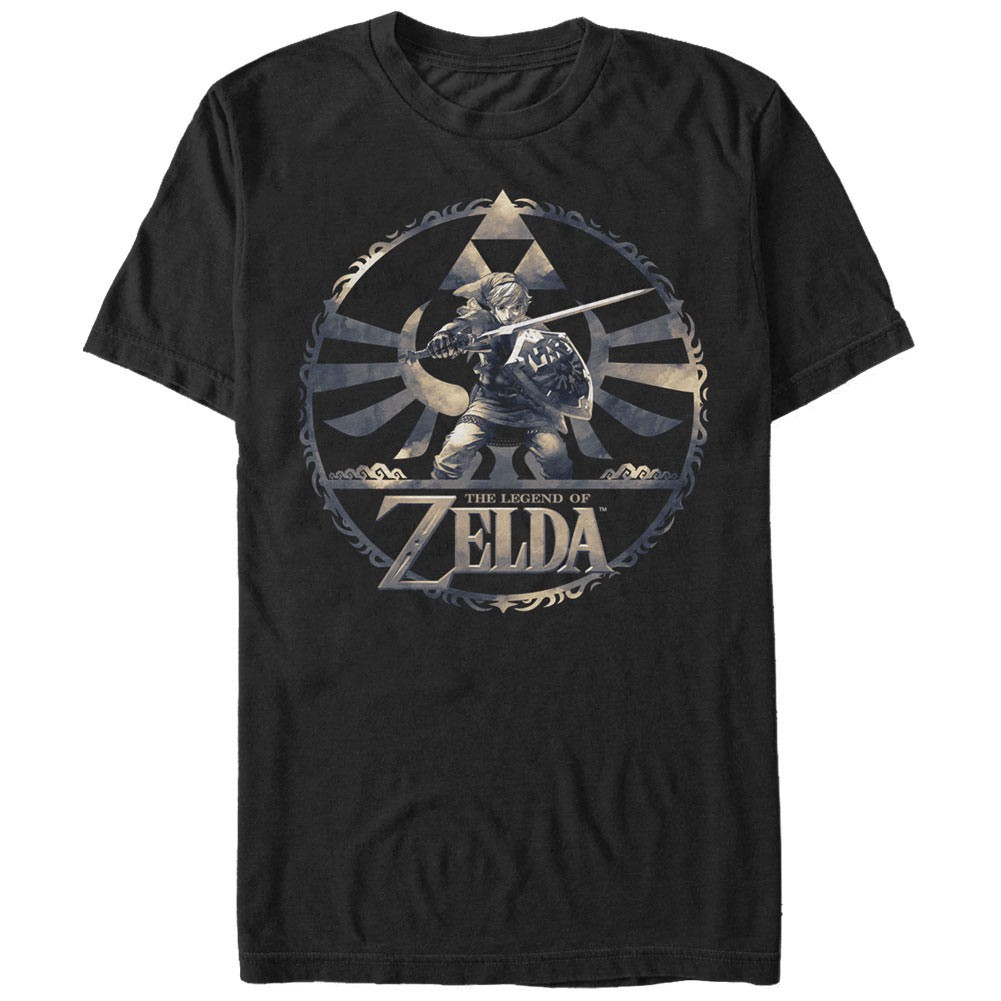Nintendo Round Legends Black T-Shirt, Black
