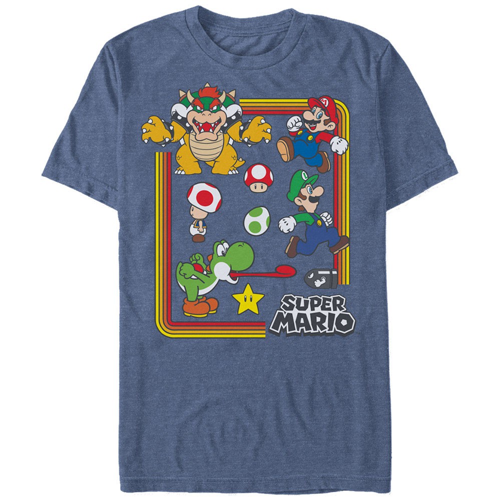 Nintendo Mario Mario Collection Blue T-Shirt, Blue