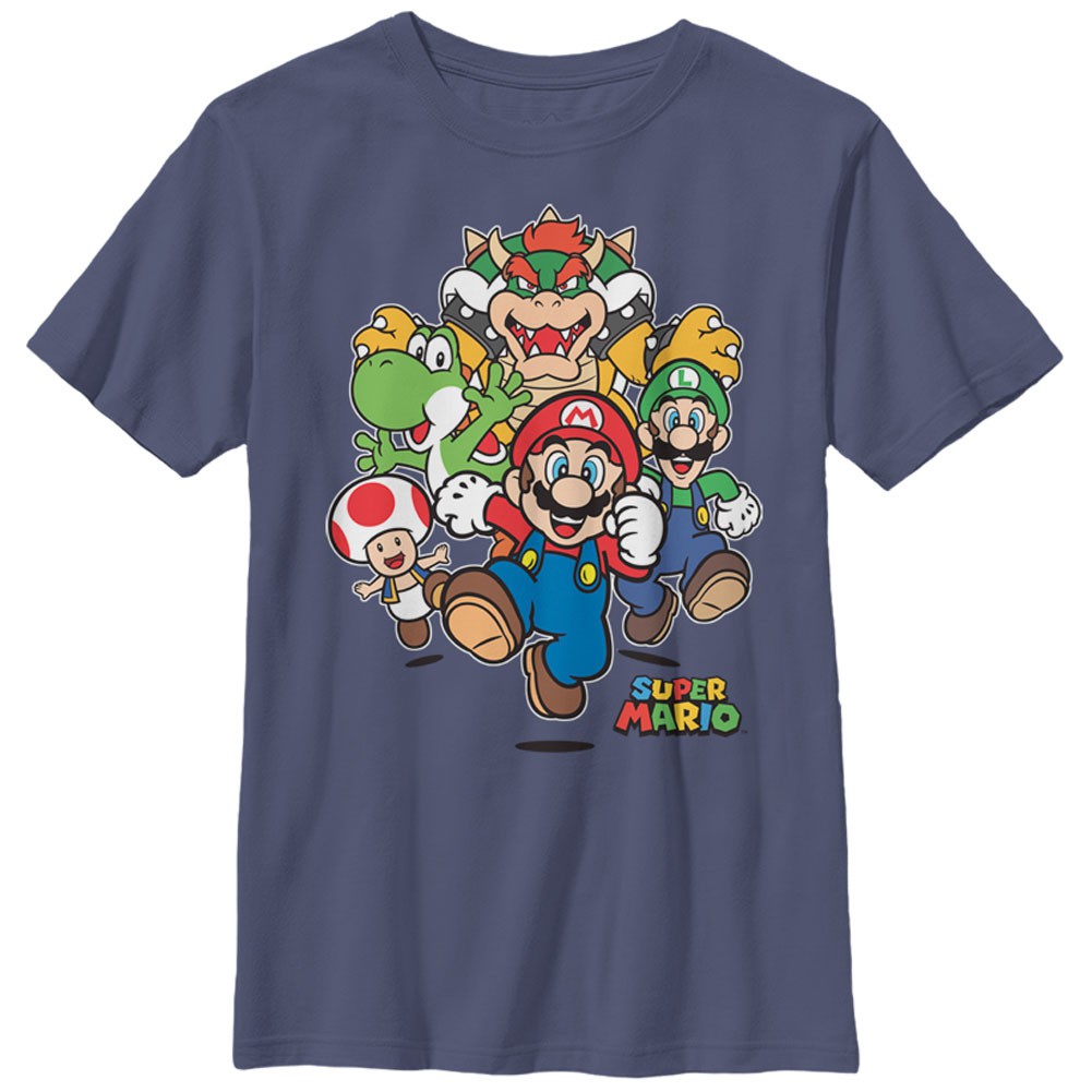 Nintendo Mario Start Race Black Unisex Youth T-Shirt, Black