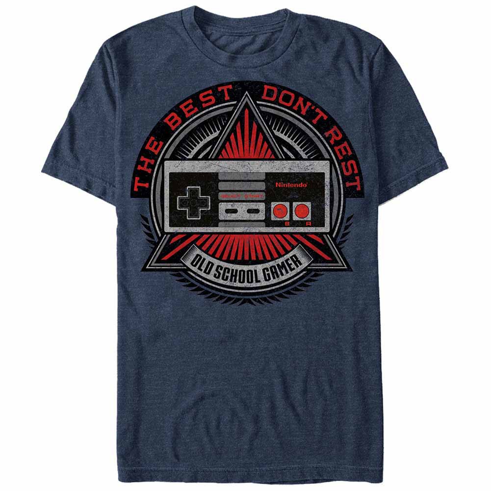 Nintendo Old School Shield Blue T-Shirt, Blue
