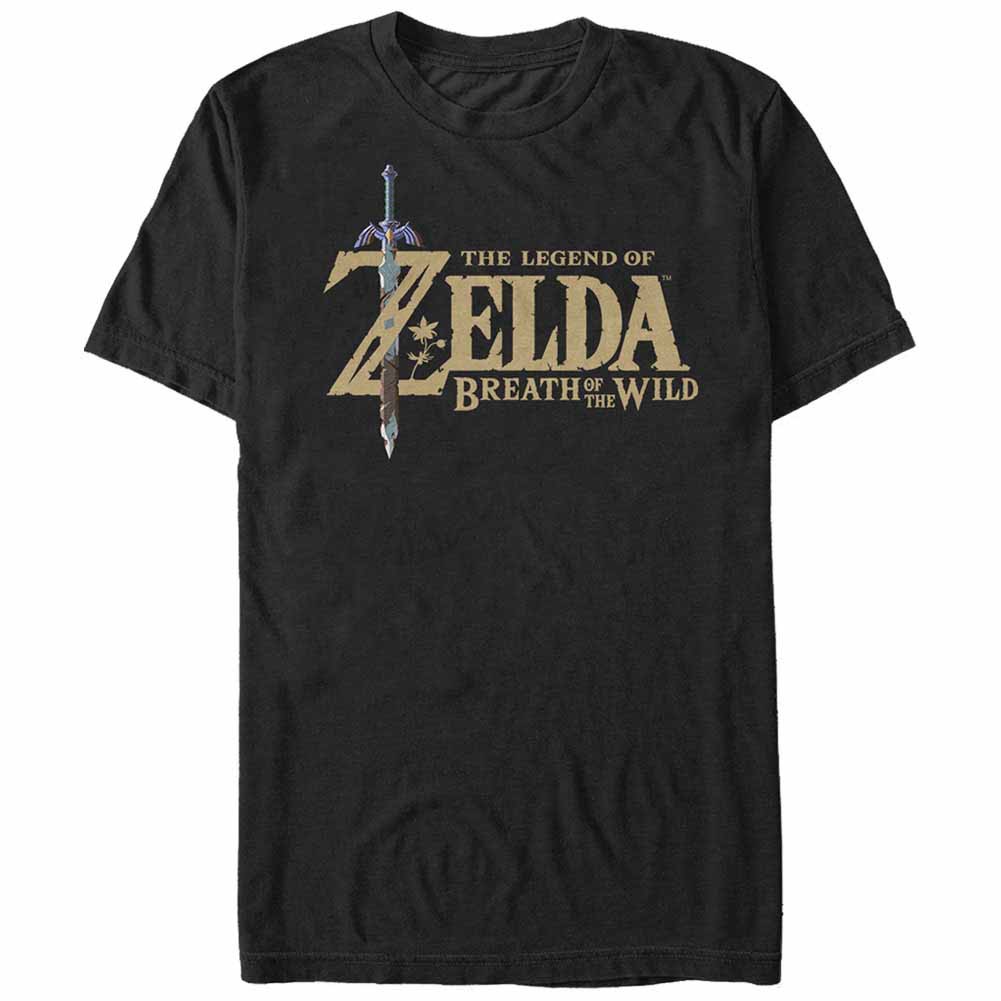 Nintendo Legend of Zelda Breath of the Wild Logo Black T-Shirt, Black
