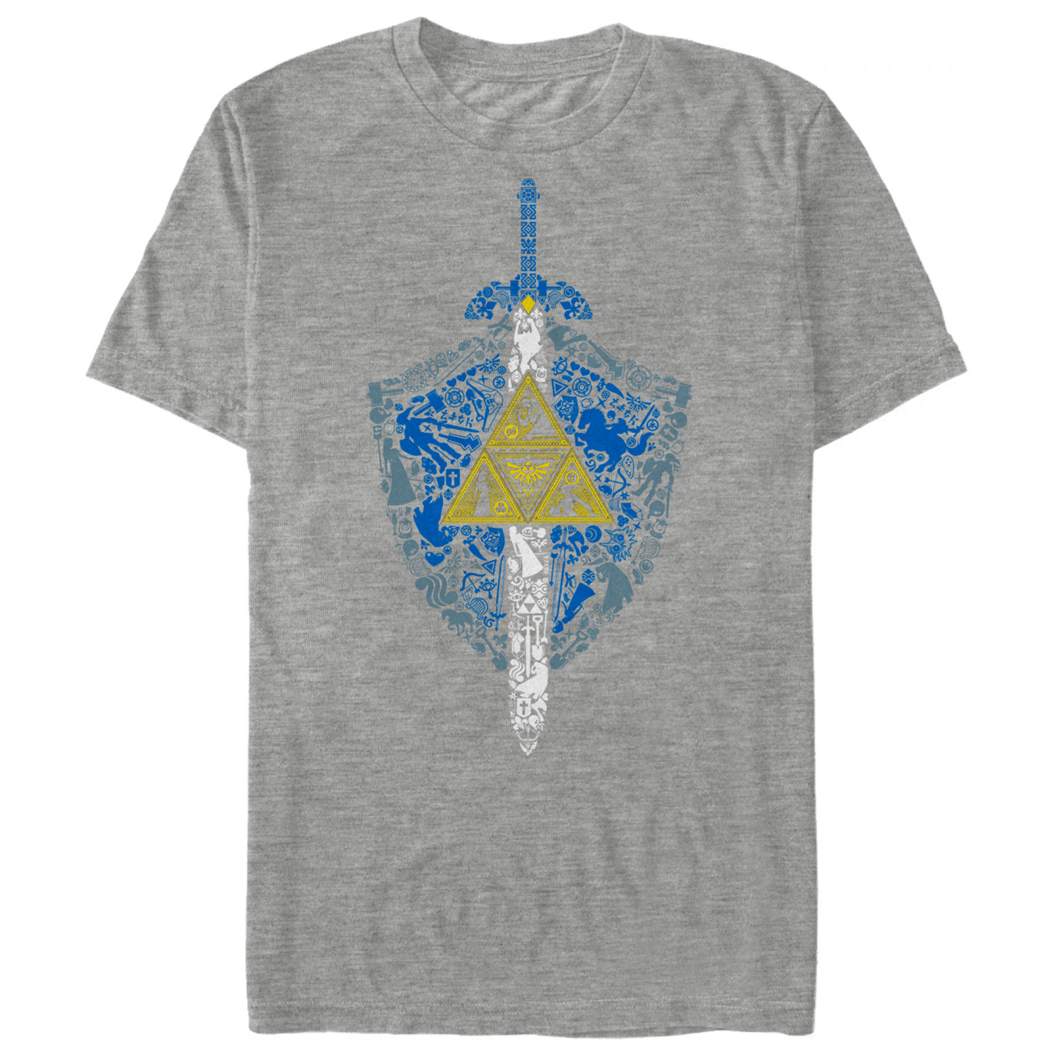 Nintendo Zelda Link's Shield and Sword Symbol T-Shirt, Grey