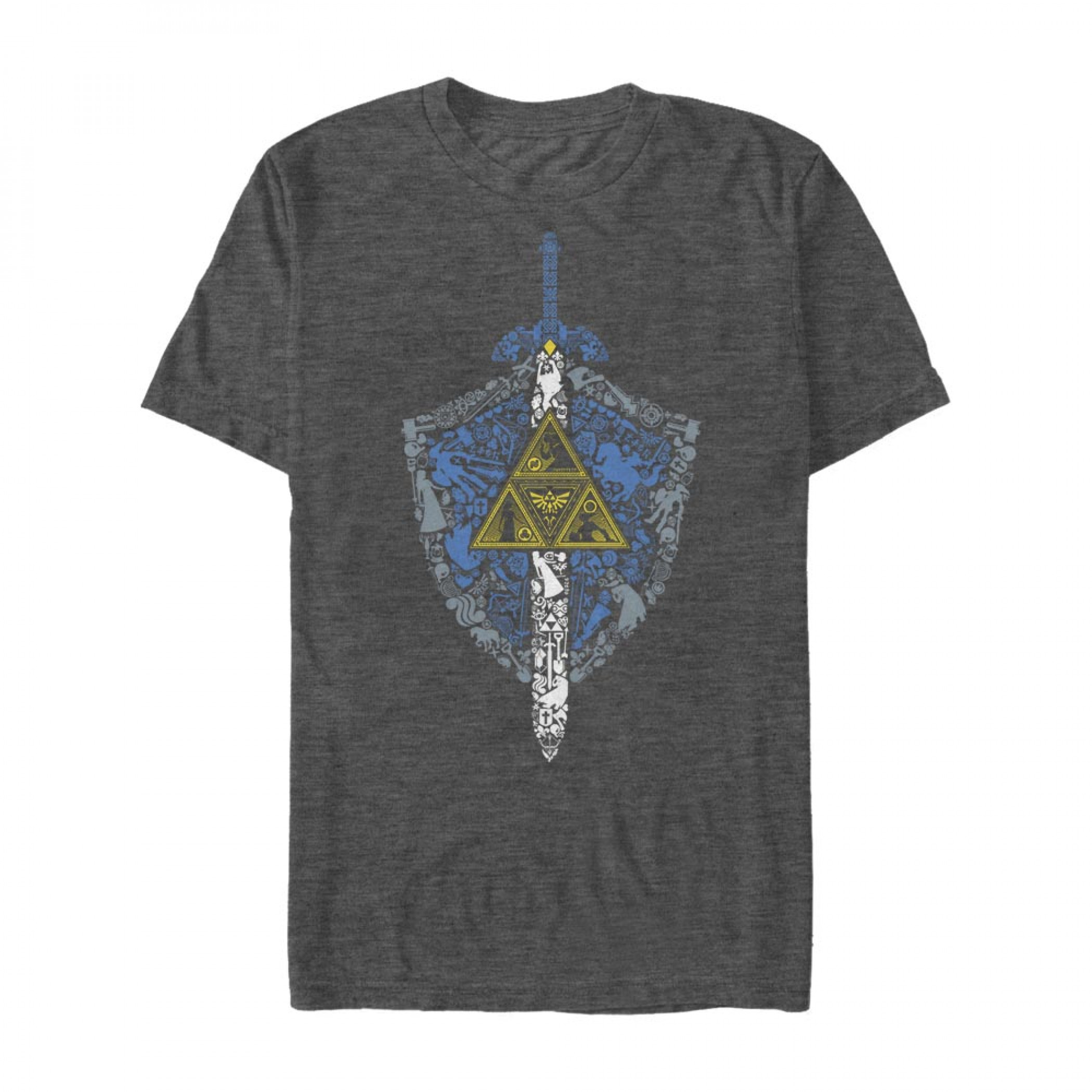 Legend of Zelda Iconic Weapon T-Shirt, Grey