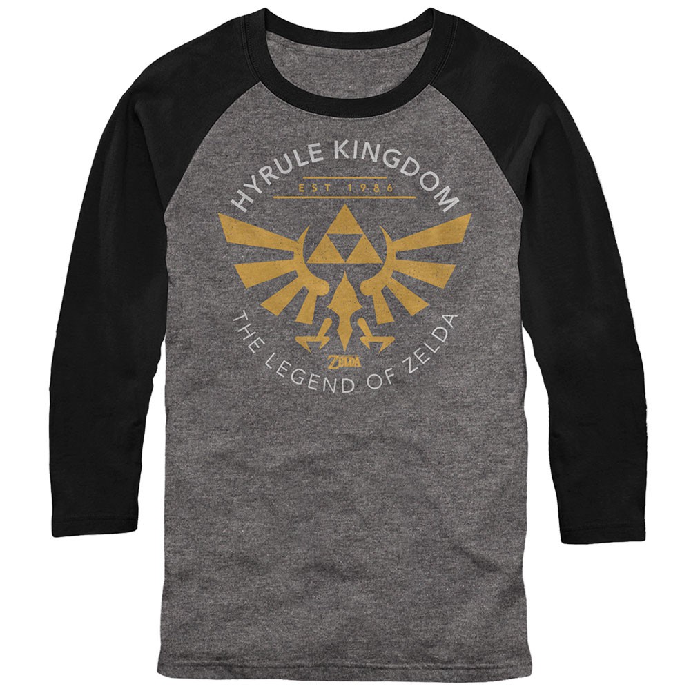 Nintendo Legend of Zelda Running Gray Long Sleeve T-Shirt, Grey