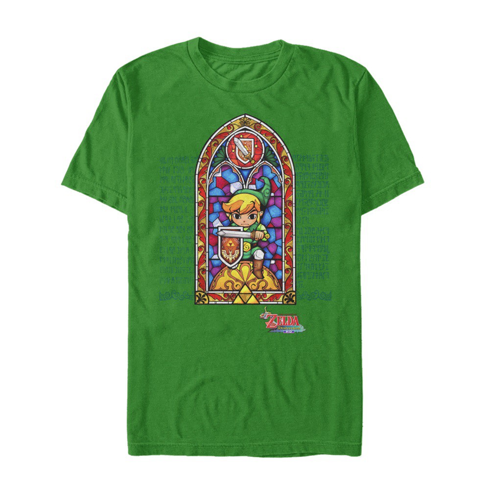 Legend of Zelda Stained Glass Green Men's T-Shirt, Green