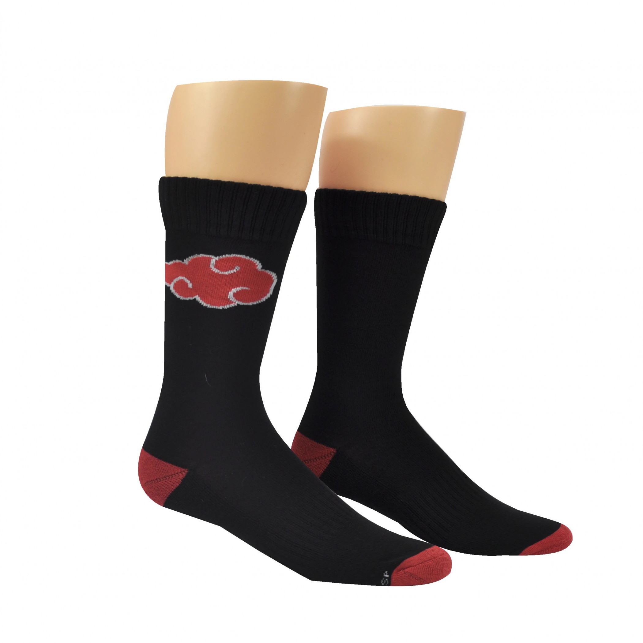 Naruto Shippuden Akatsuki Clouds Athletic Crew Socks, Black