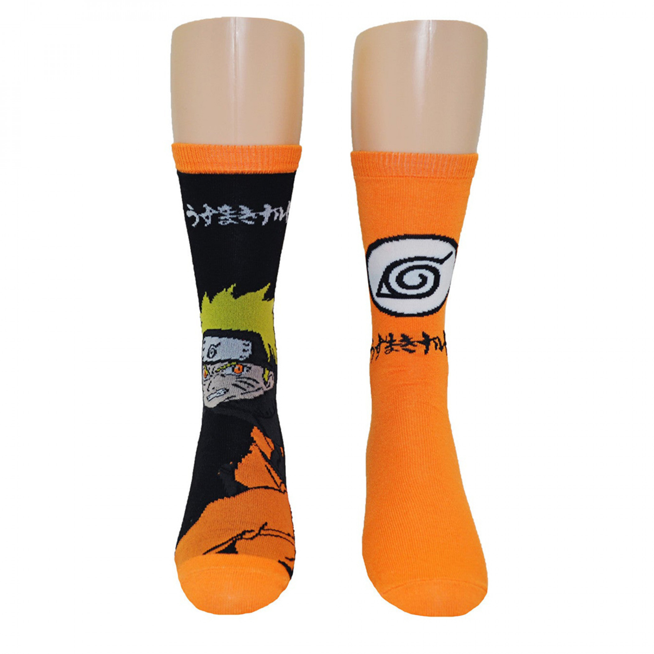Naruto Shippuden Konohagakure & Uzumaki Naruto 2-Pair Pack of Crew Socks, Multi-Color