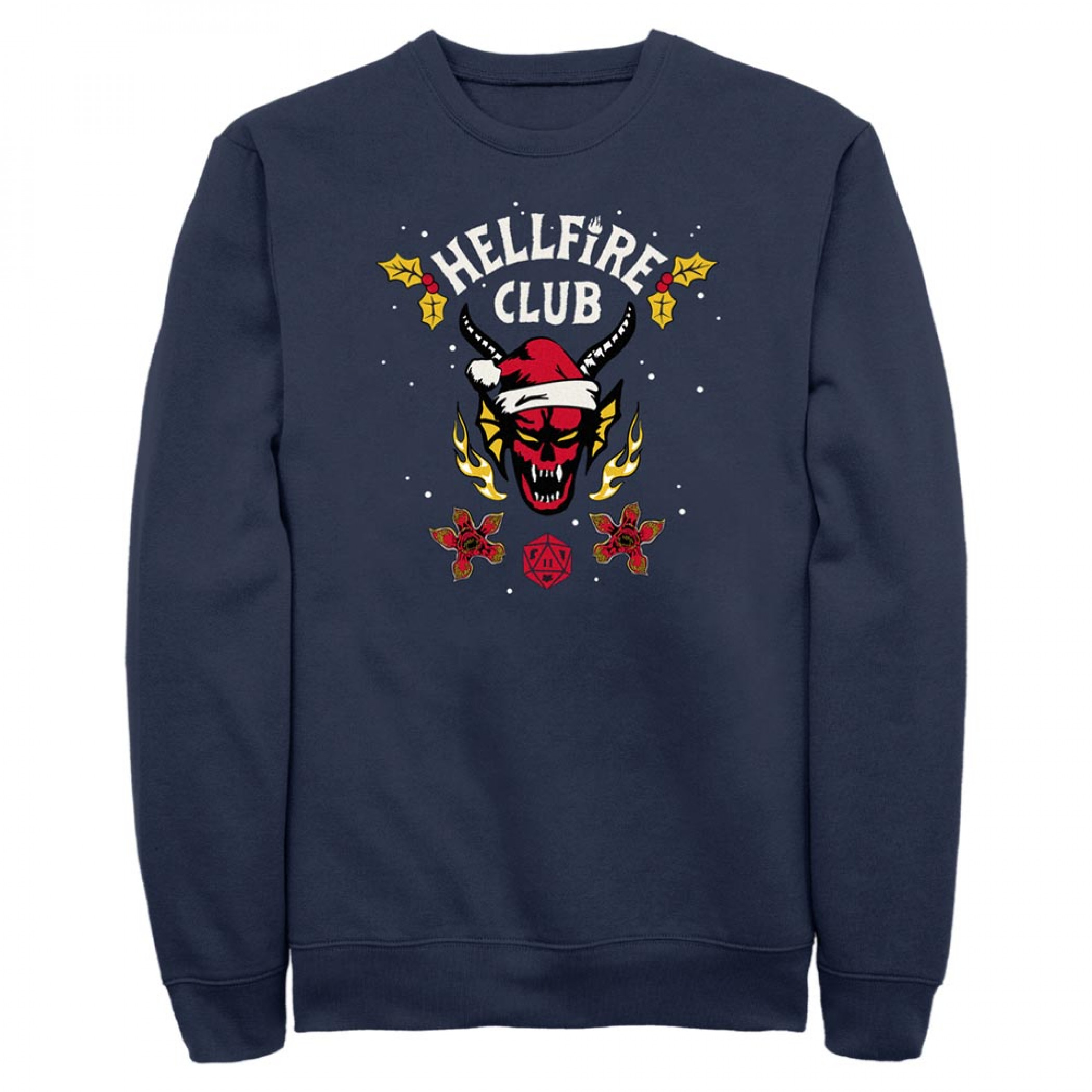 Stranger Things A Hellfire Holiday Navy Sweatshirt, Blue