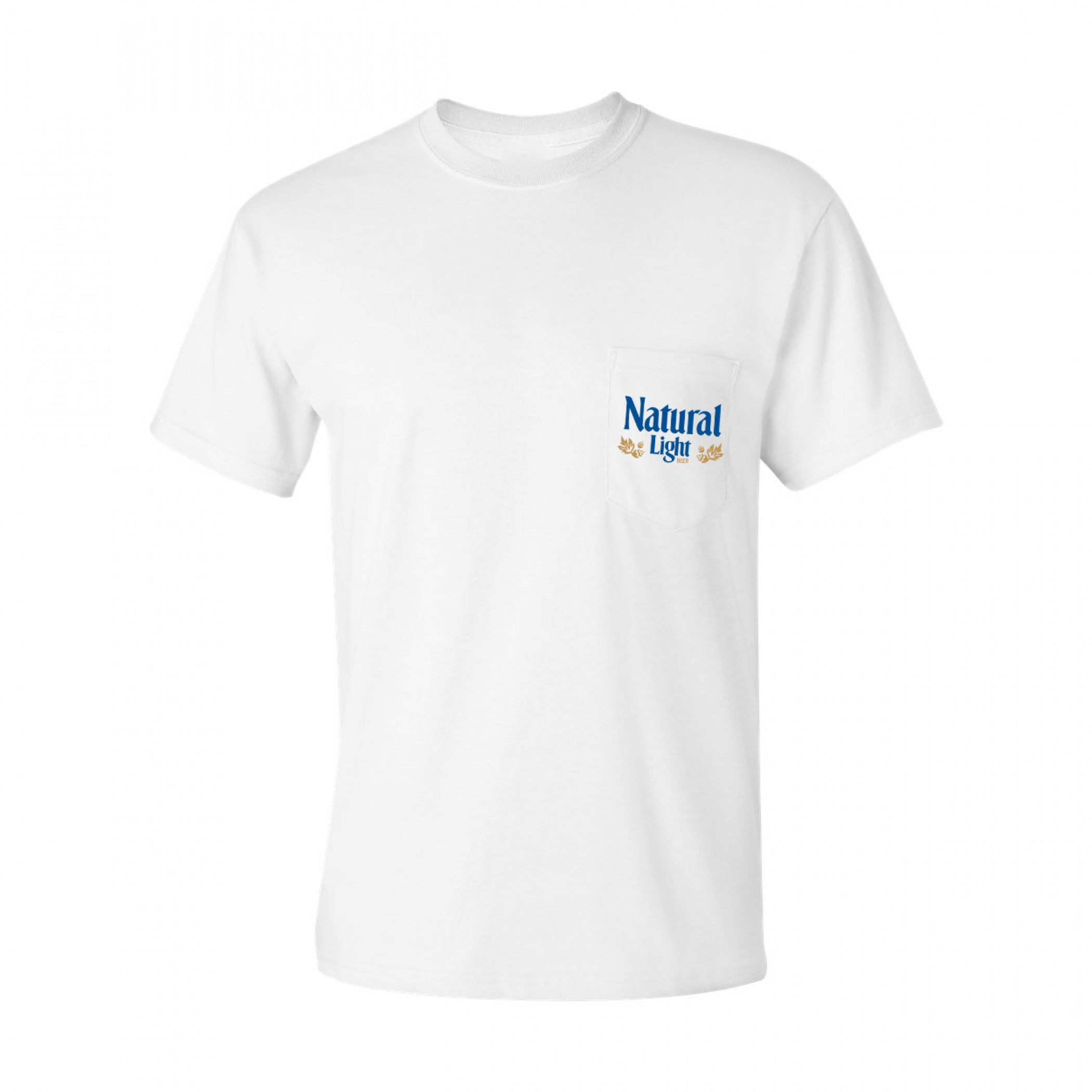 Natural Light Distressed Vintage Logo Pocket Tee