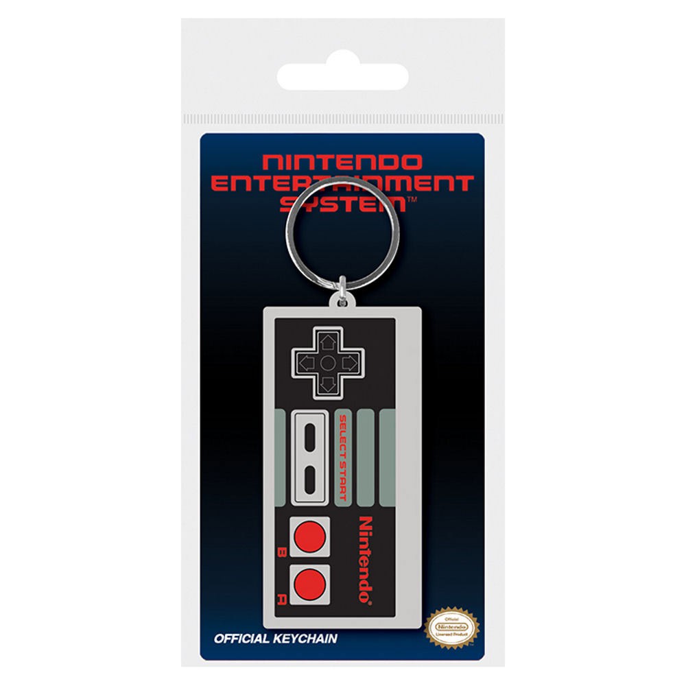 Nintendo Classic NES Controller Rubber Keychain, Grey