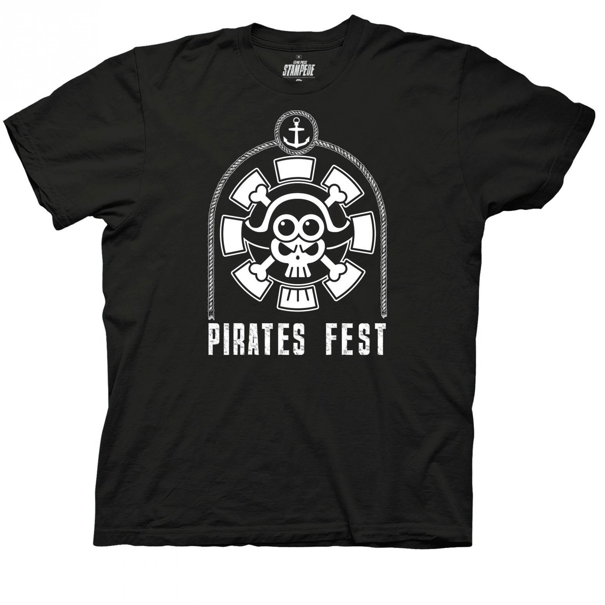 One Piece Stampede Pirate Expo Logo With Rope Crew T-Shirt, Black
