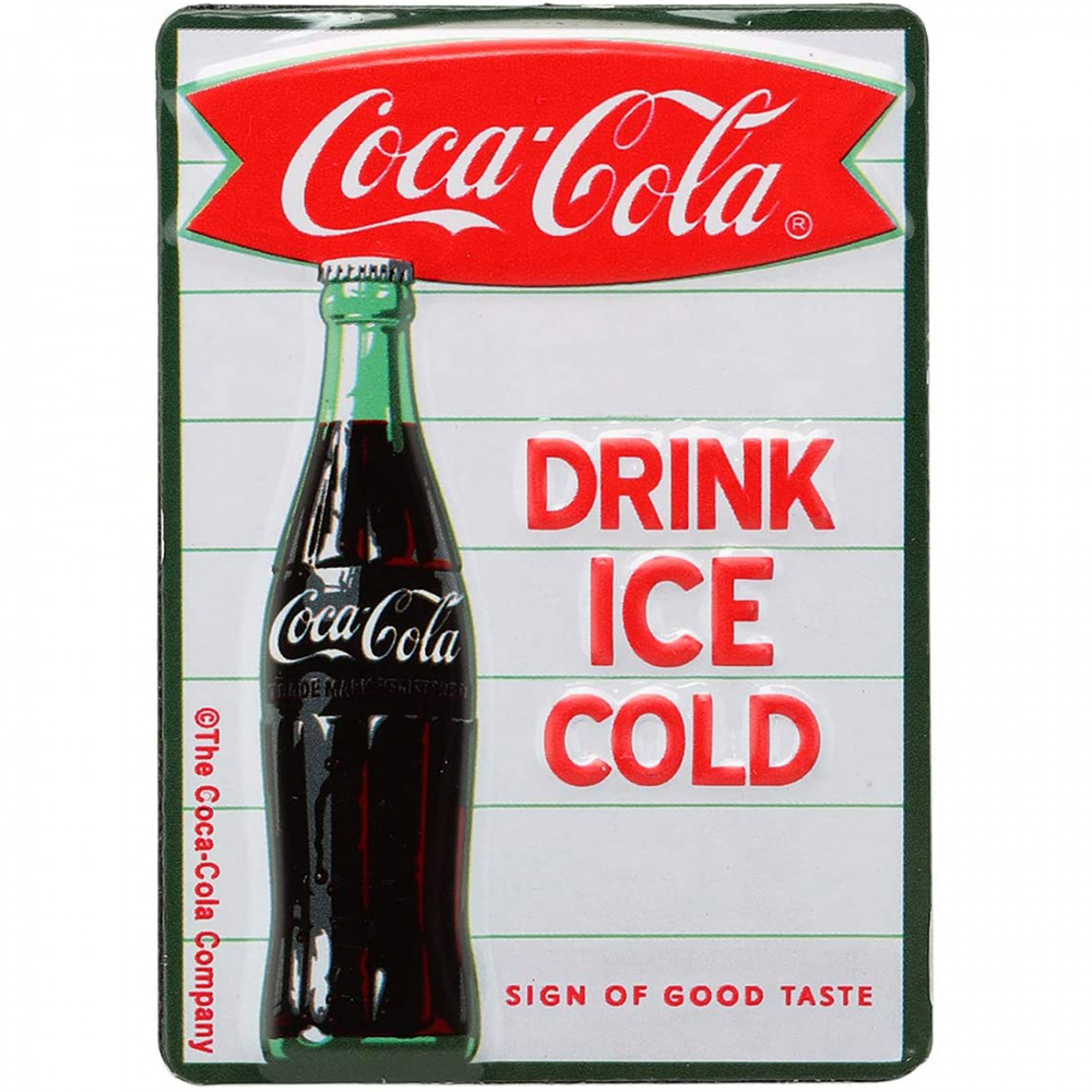 Coca-Cola Retro Styled Drink Ice Cold Coca-Cola Embossed Tin Magnet