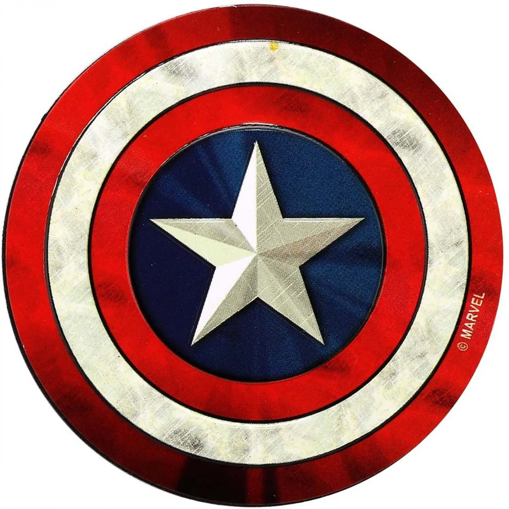 Marvel Comics Captain America Shield Embossed Tin Magnet, Multi-Color