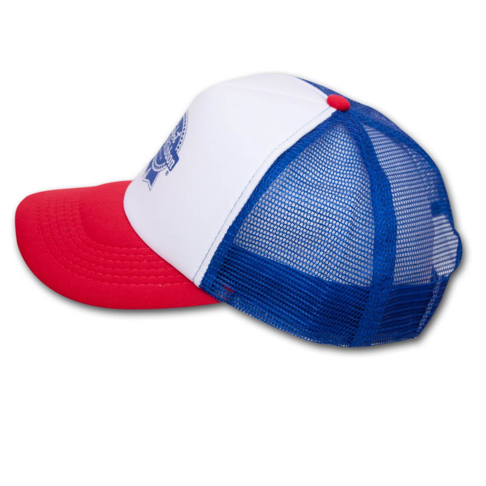 Pabst Blue Ribbon (PBR) Trucker Hat - Red  White & Blue