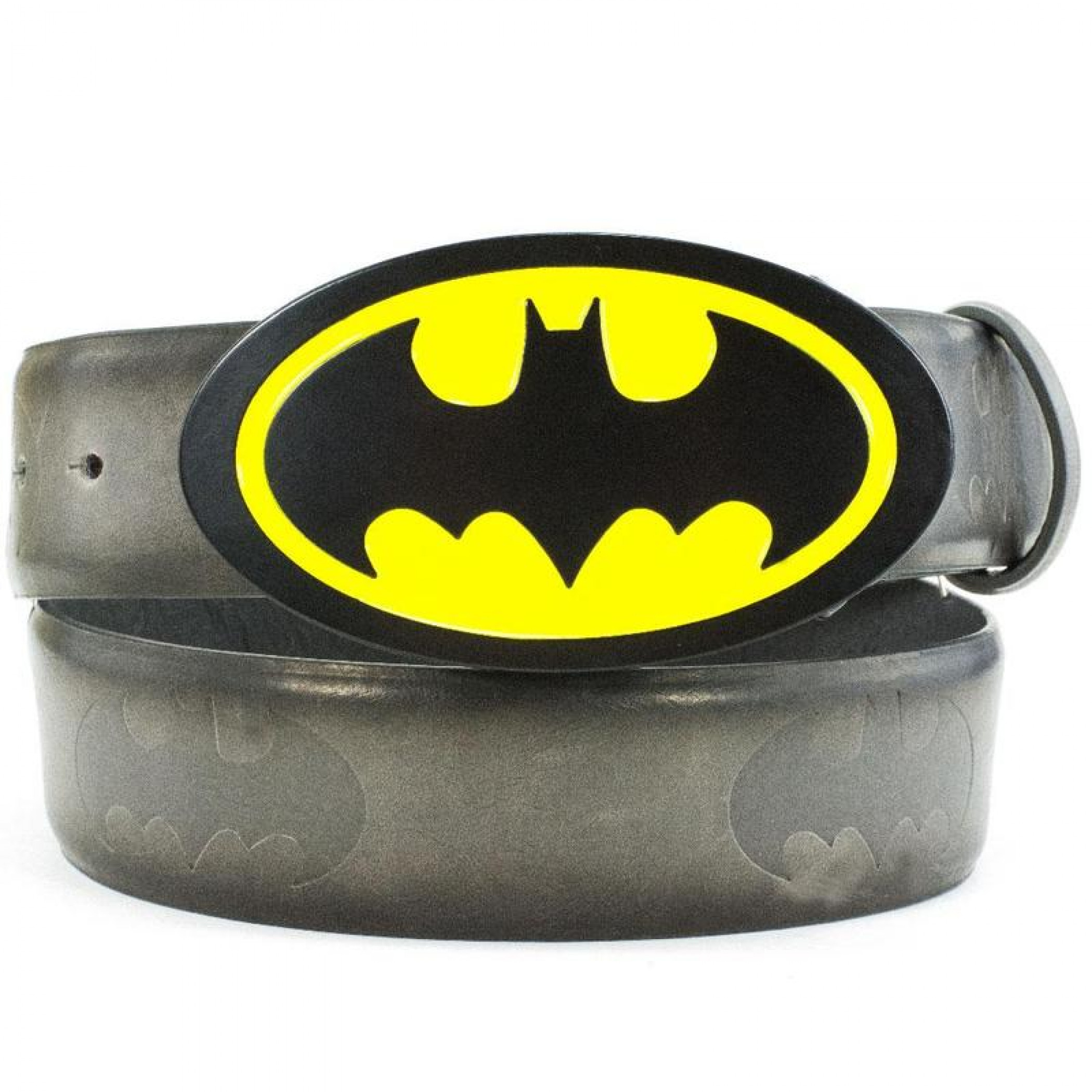 Batman Classic Logo with Embossed Symbols Belt, Multi-Color