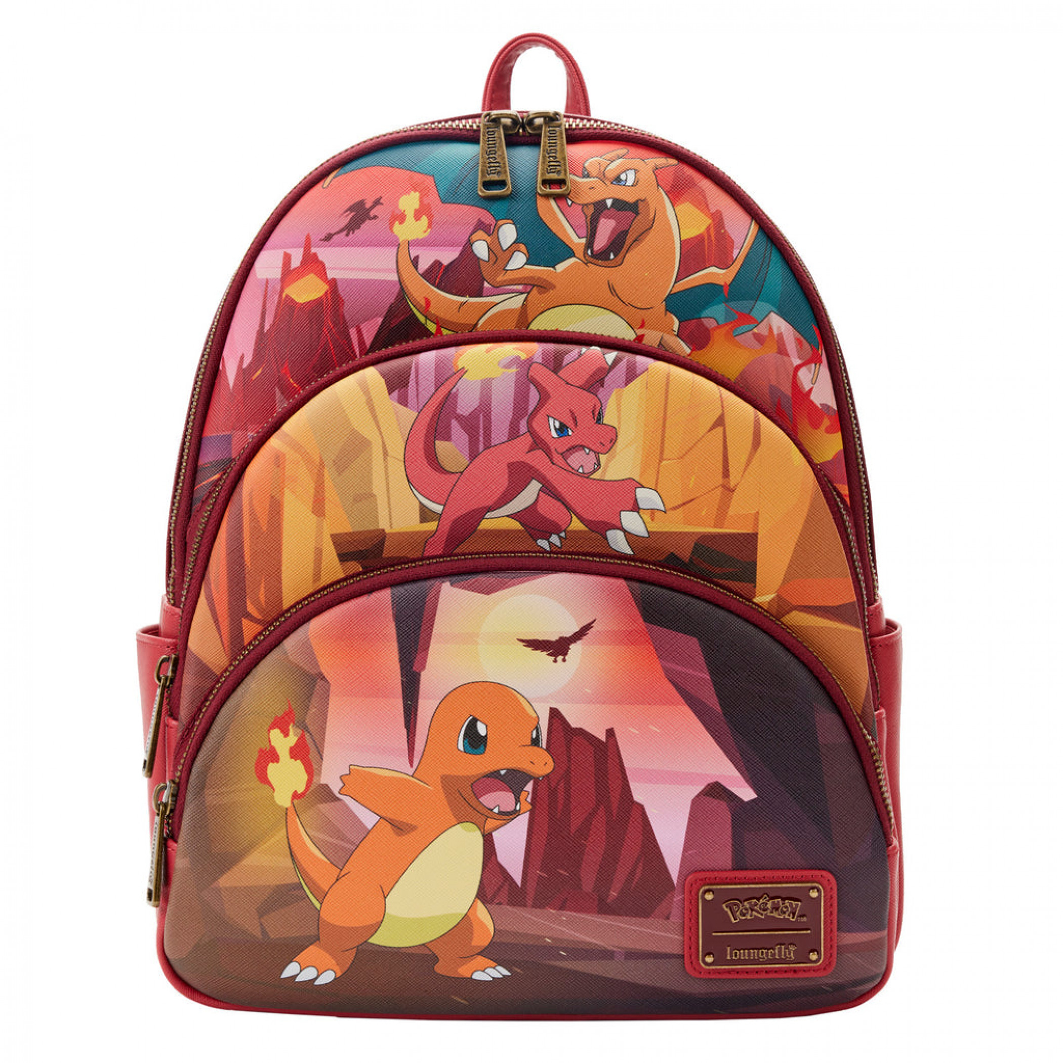 Pokémon Charmander Evolutions Triple Pocket Mini Backpack By Loungefly, Red