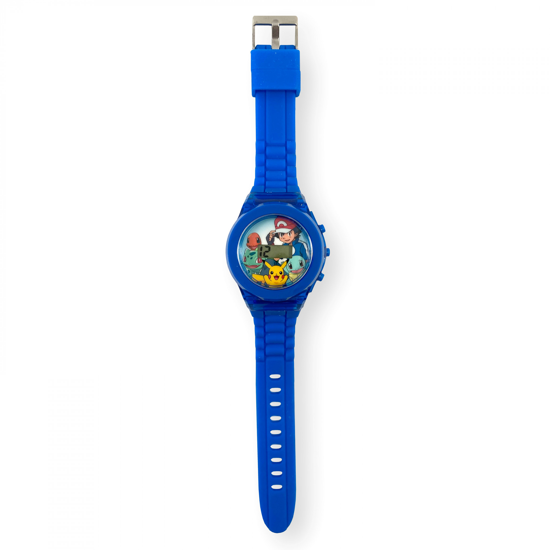 Pokemon Ash and Pikachu LCD Kid's Watch with Rubber Strap, Blue