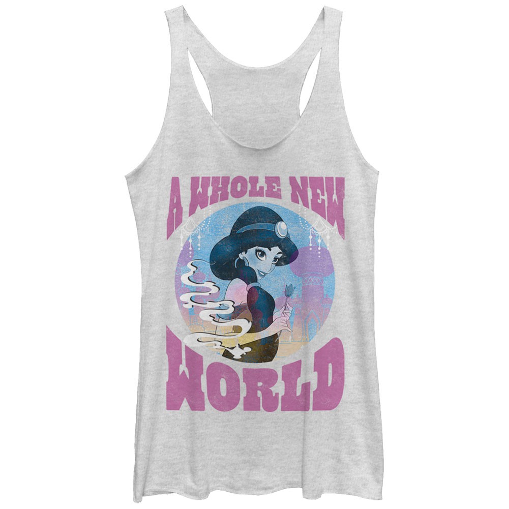 Disney Aladdin Jasmine New World White Juniors Tank Top