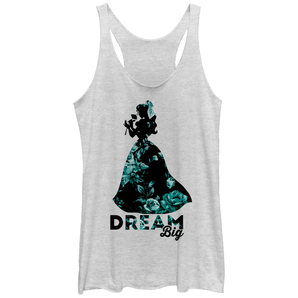 Disney Beauty And The Beast Dream Big White Juniors Tank Top