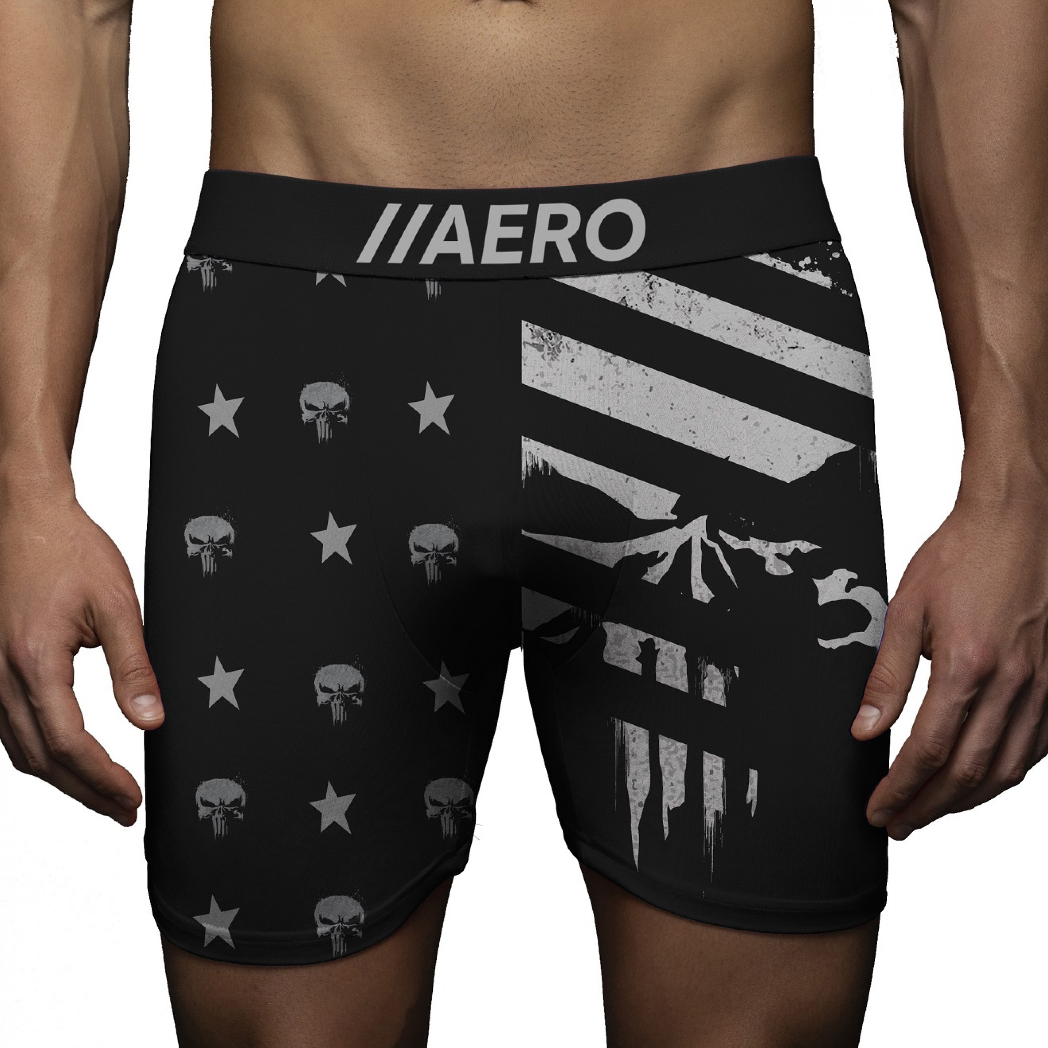 Punisher Americana Boxer Briefs, Black