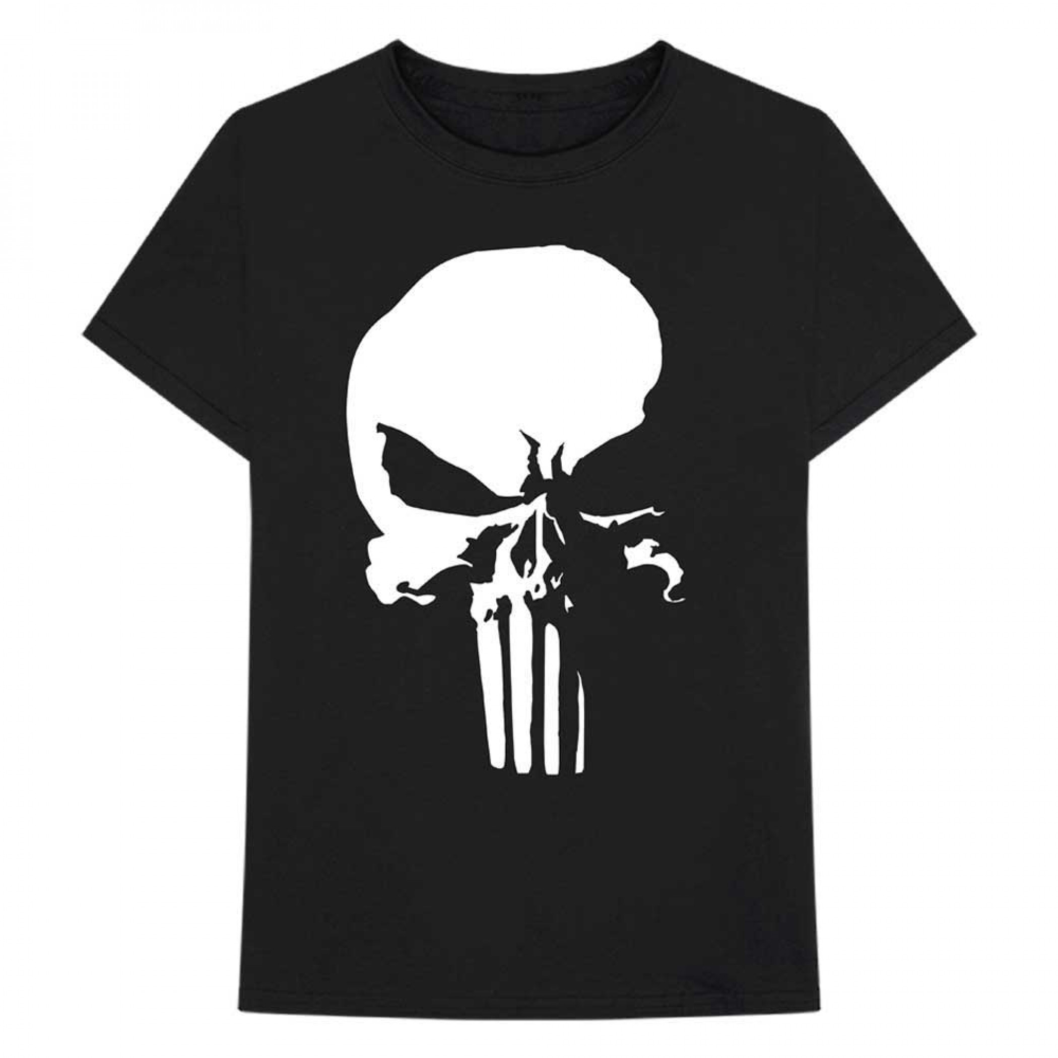 Punisher Hard Shadow Skull Logo T-Shirt, Black
