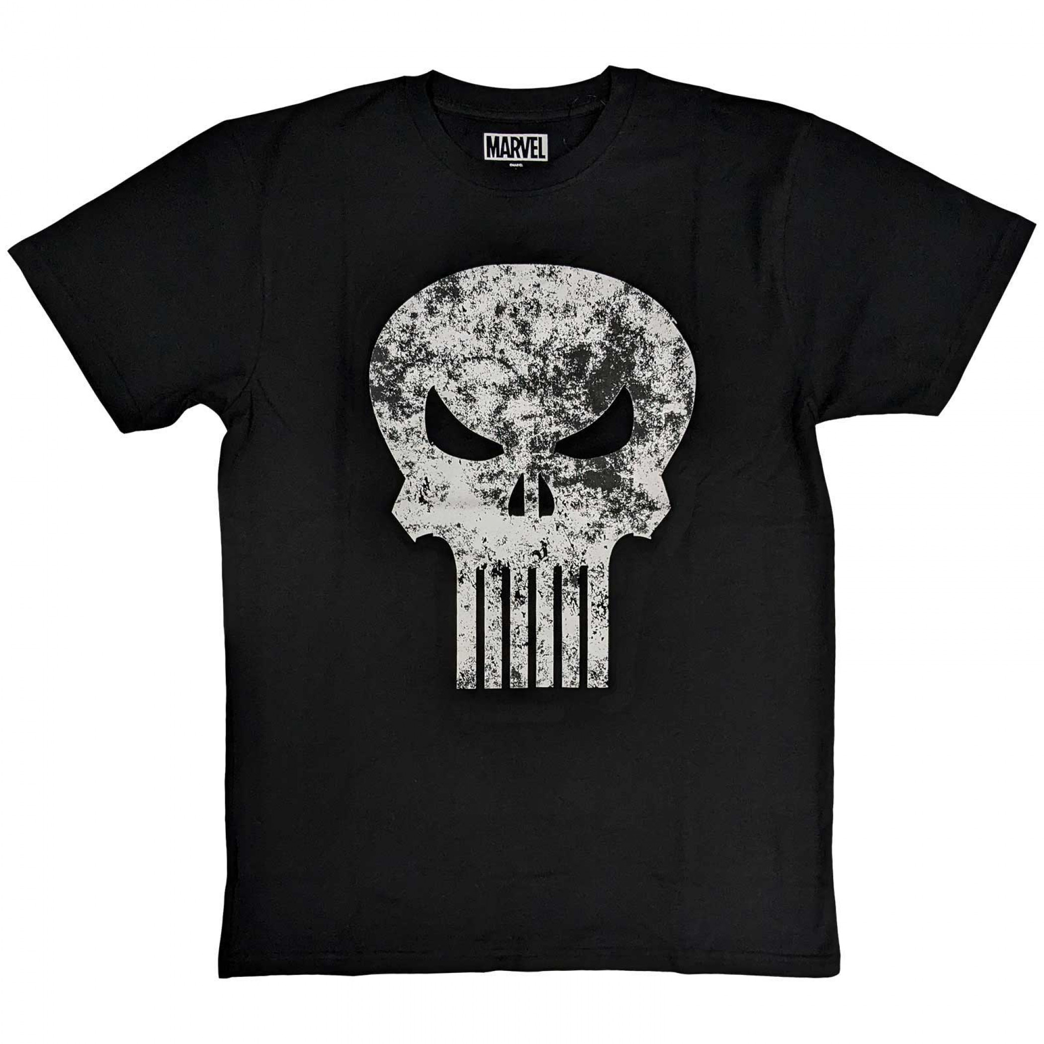 Punisher Distressed Logo T-Shirt, Black