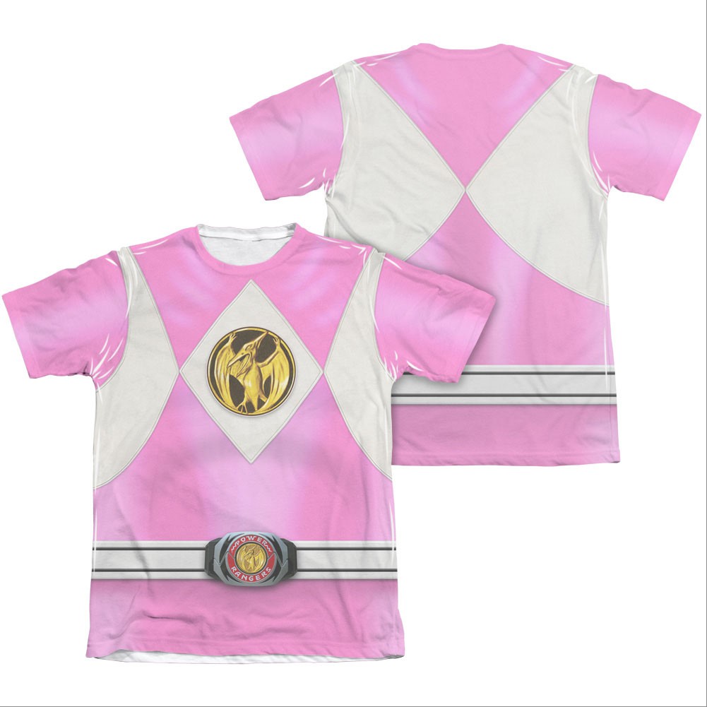 Power Rangers Emblem Costume Pink Sublimation T-Shirt, Pink